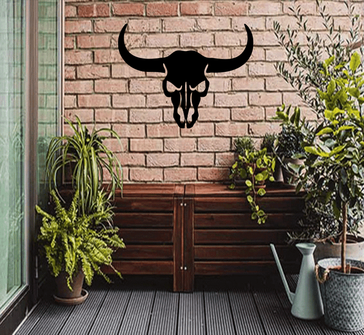 Bull Skull Metal Wall Art, view 7 by MetalPlex