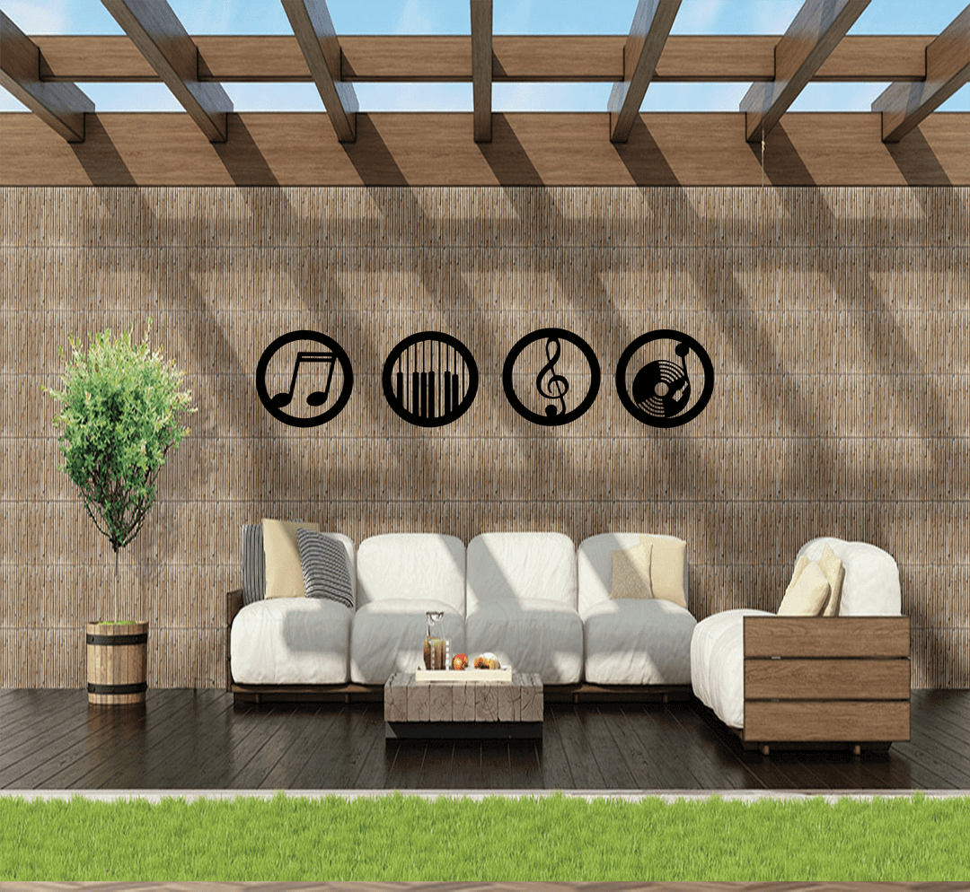 Music Emblems Set of Four Metal Wall Art, view 4 by MetalPlex