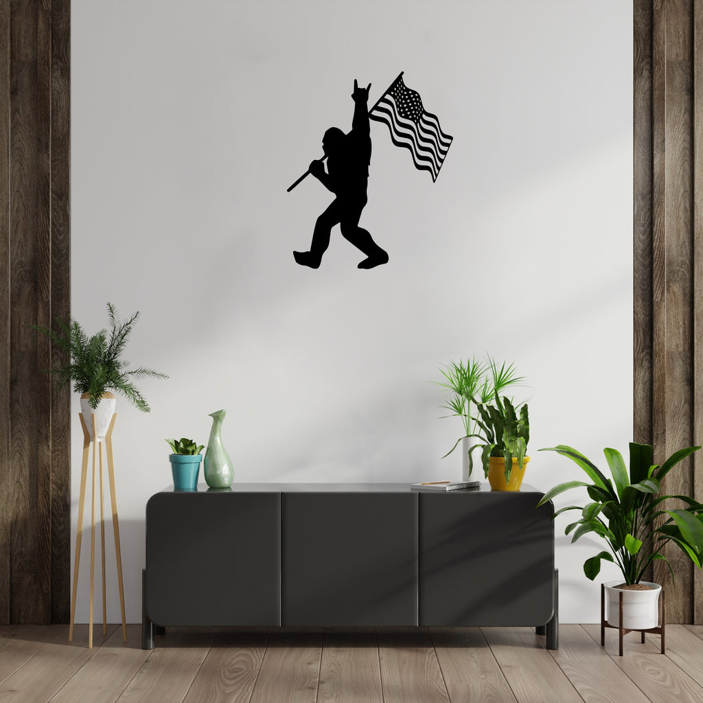 Bigfoot Foot American Flag - Metal Wall Art - MetalPlex