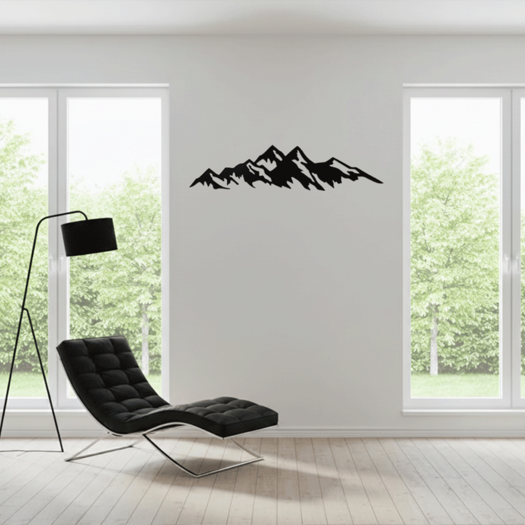 Mountains Metal Wall Art – Large Rustic Landscape Home Decor