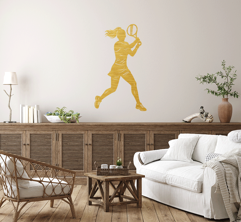 Female Tennis Player Metal Wall Art