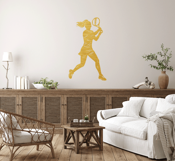 Female Tennis Player Metal Wall Art