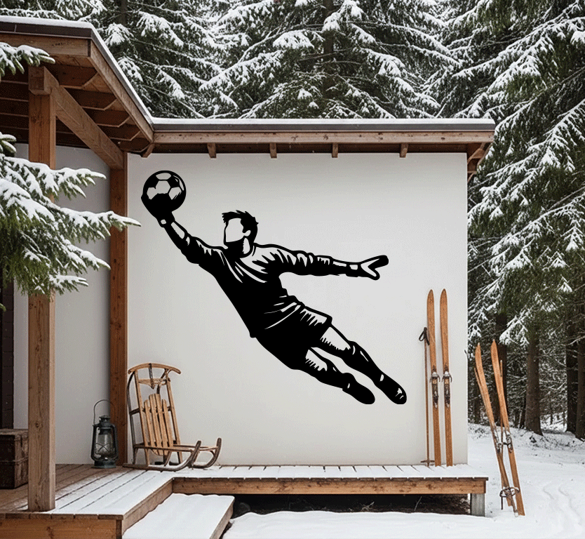 Goalkeepr Diving Save Metal Wall Art