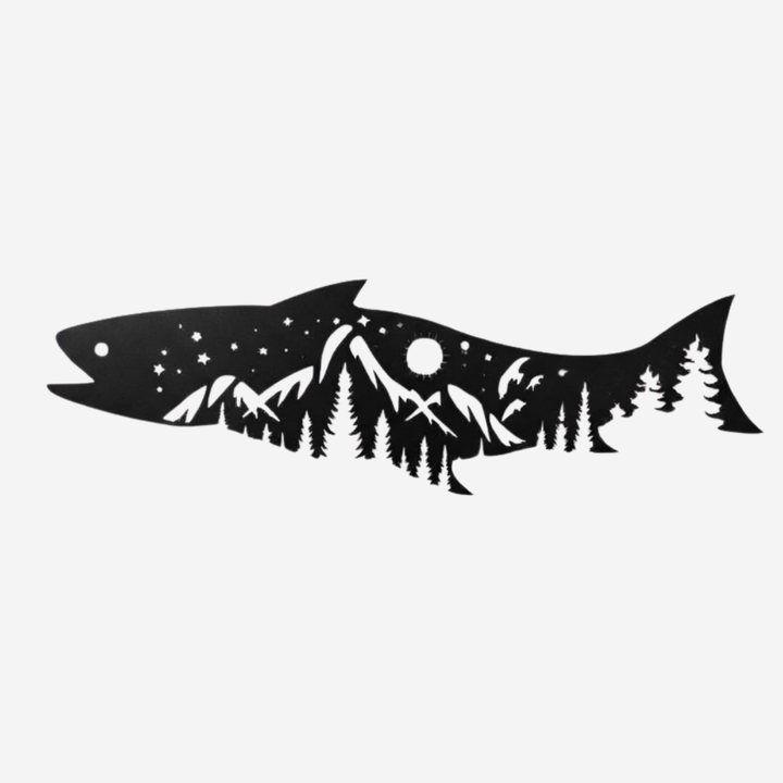 Salmon Fish Metal Wall Art – Fishing Cabin Lake House &amp; Outdoor Decor