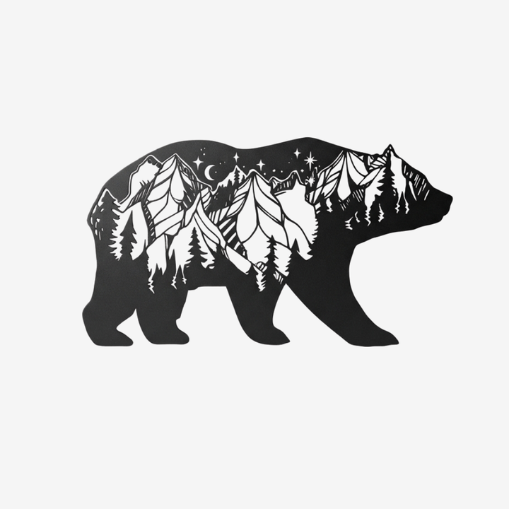 Bear Mountain Metal Wall Art – Wildlife Rustic Cabin &amp; Lodge Wall Decor