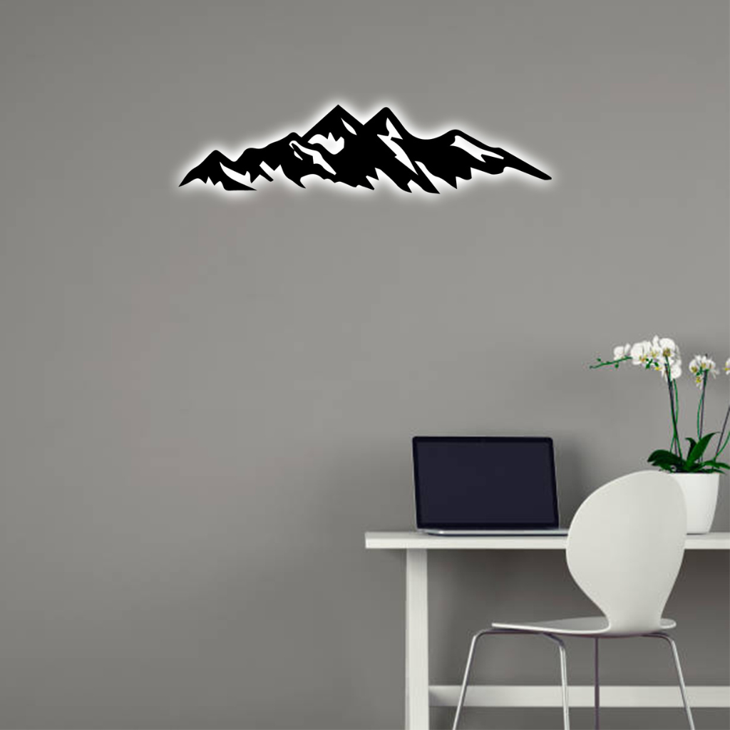Mountains Metal Wall Art – Large Rustic Landscape Home Decor