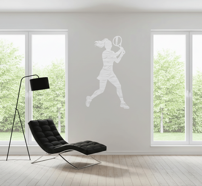 Female Tennis Player Metal Wall Art