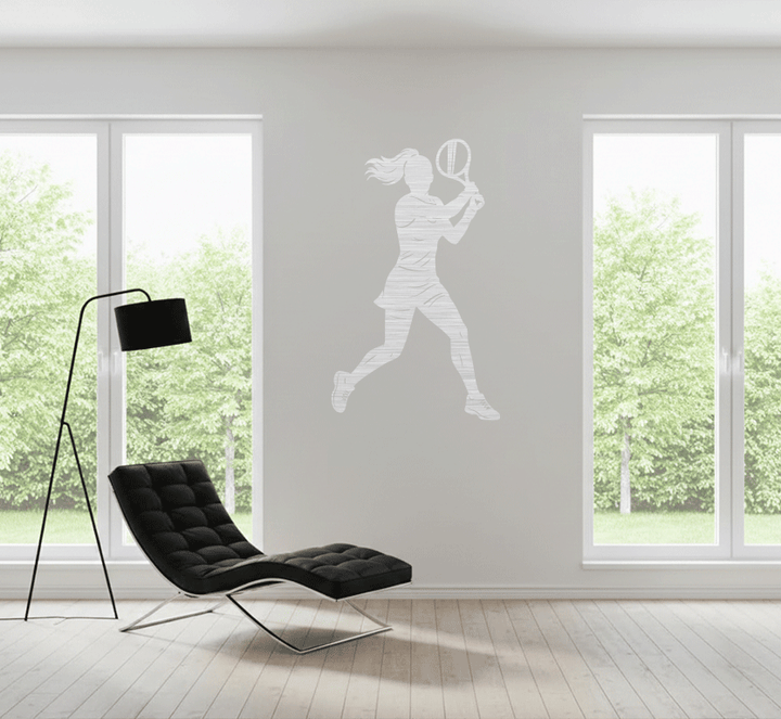 Female Tennis Player Metal Wall Art