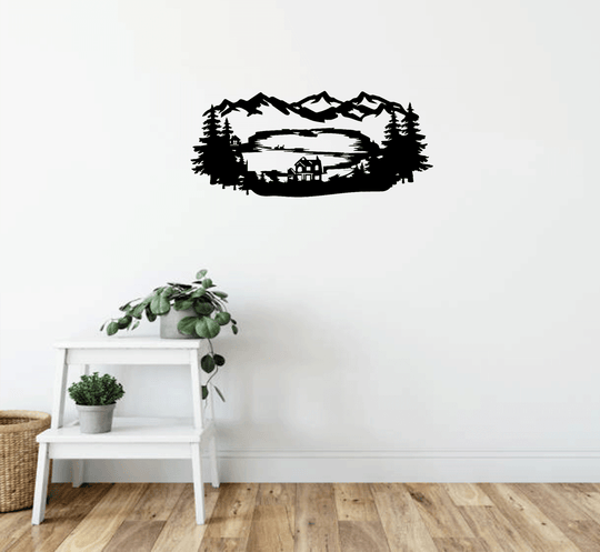 Mountain Lake View - Metal Wall Art