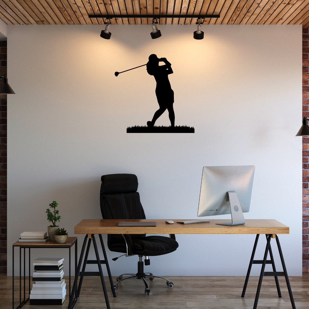 Female Golfer - Metal Wall Art - MetalPlex