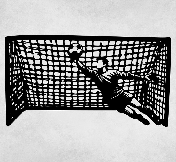 Soccer Goalkeeper Goal Net Save Metal Wall Art
