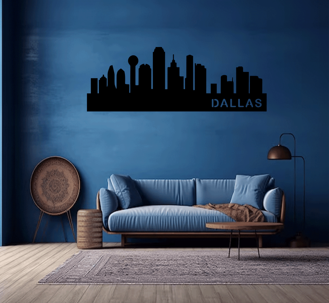 Dallas Skyline Metal Wall Art, view 7 by MetalPlex