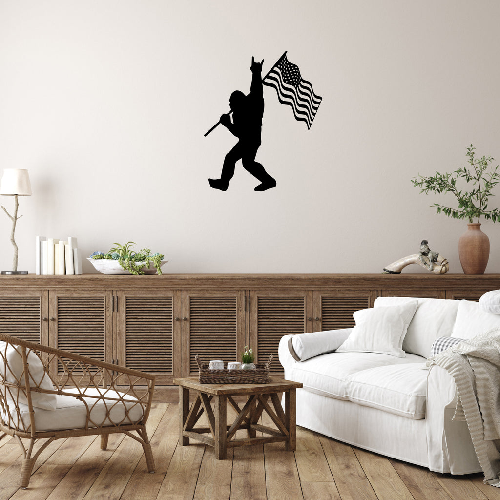 Bigfoot Foot American Flag - Metal Wall Art - MetalPlex