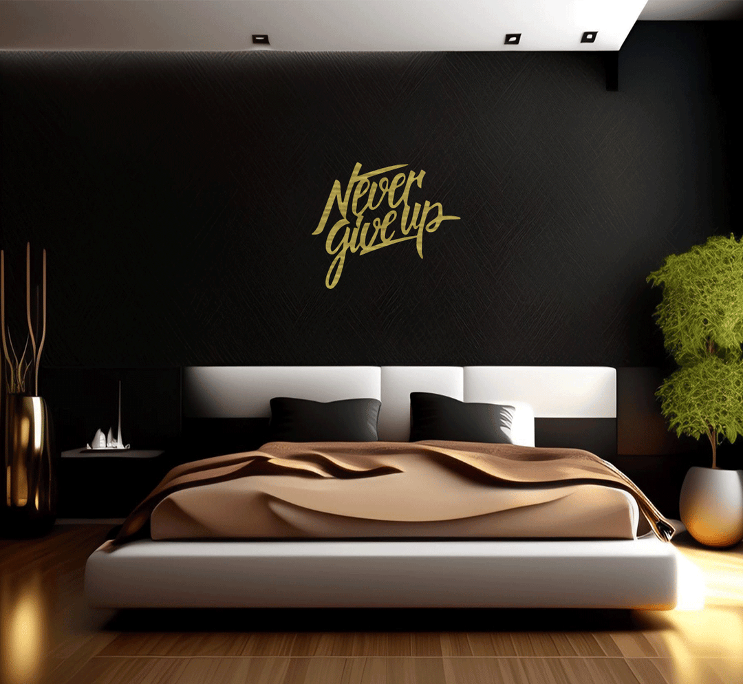 Never Give Up Metal Wall Art, view 4 by MetalPlex