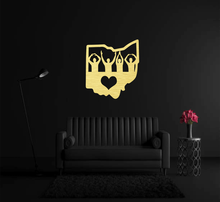 Ohio Love Metal Wall Art, view 5 by MetalPlex