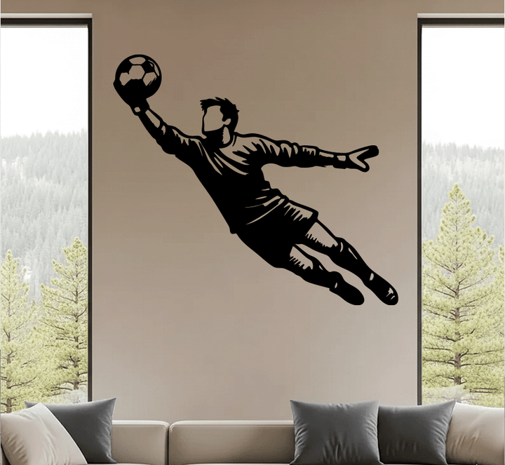Goalkeepr Diving Save Metal Wall Art