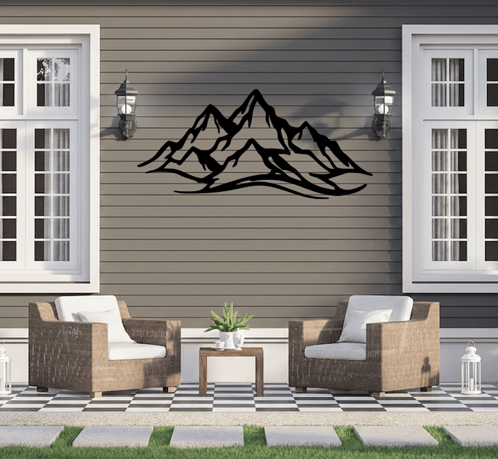 Mountain Range Metal Wall Art – Panoramic Nature Wall Decor