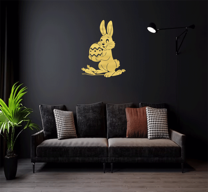 Happy Easter Bunny Metal Wall Art, view 4 by MetalPlex