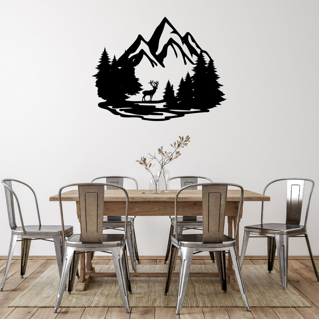 Mountain Deer Metal Wall Art