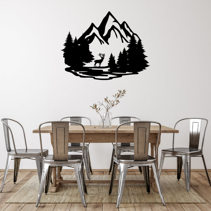 Mountain Deer Metal Wall Art