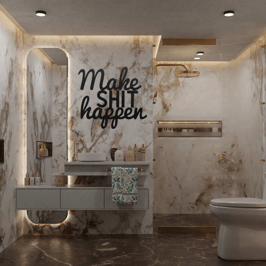Make Shit Happen Metal Wall Art – Motivational Office Wall Decor