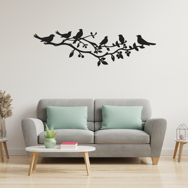 Birds on a Tree Branch Metal Wall Art – Nature Wildlife Home Decor
