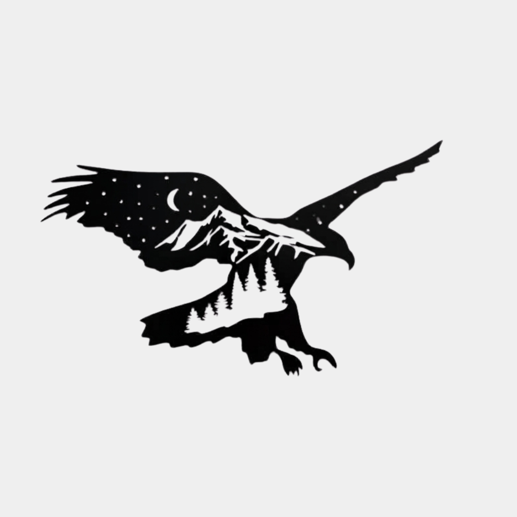Mountain Eagle Metal Wall Art – Wildlife Patriotic Rustic Home Decor