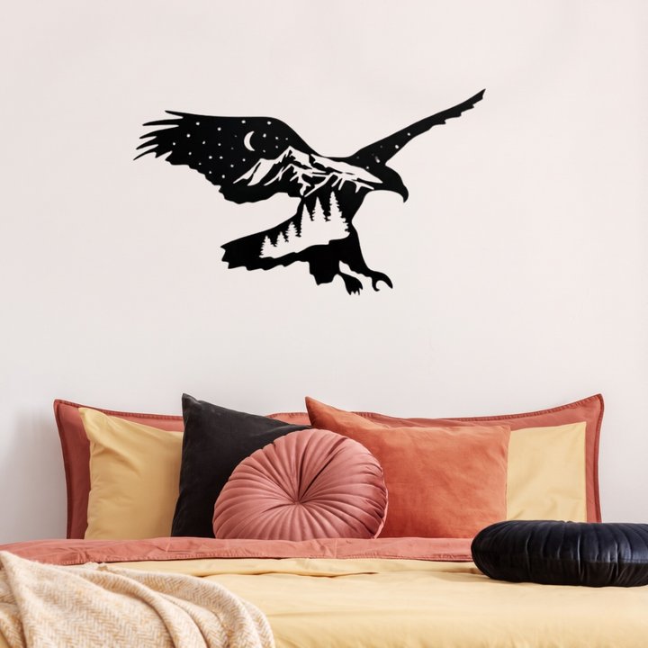 Mountain Eagle Metal Wall Art – Wildlife Patriotic Rustic Home Decor