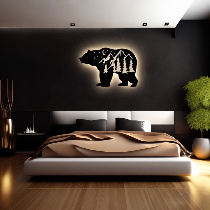 Big Bear Metal Wall Art – Rustic Wildlife Cabin &amp; Lodge Home Decor