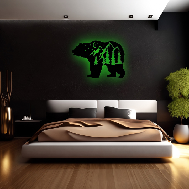 Big Bear Metal Wall Art – Rustic Wildlife Cabin &amp; Lodge Home Decor