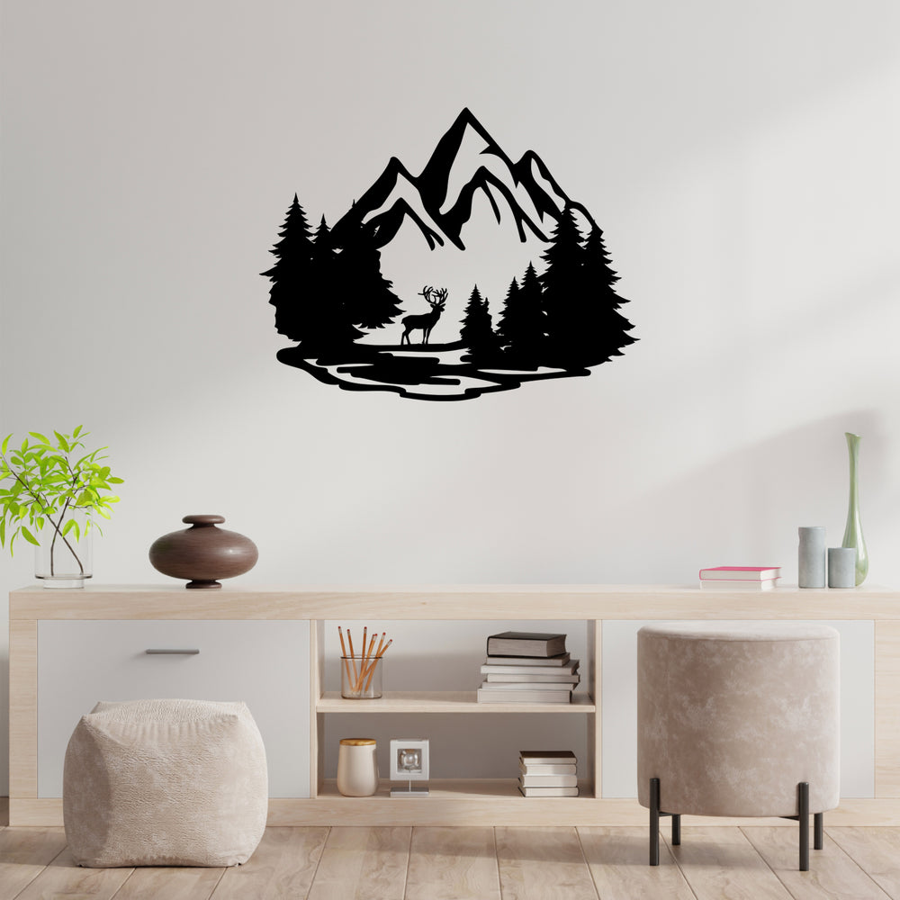 Mountain Deer Metal Wall Art by MetalPlex