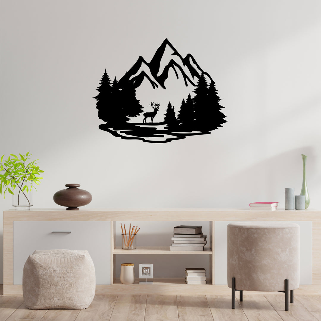 Mountain Deer Metal Wall Art