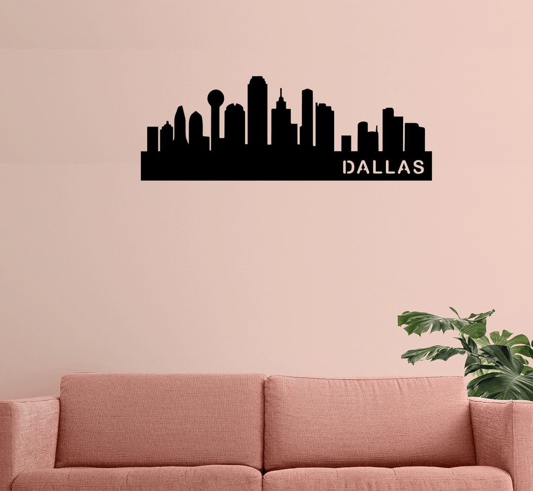Dallas Skyline Metal Wall Art, view 8 by MetalPlex