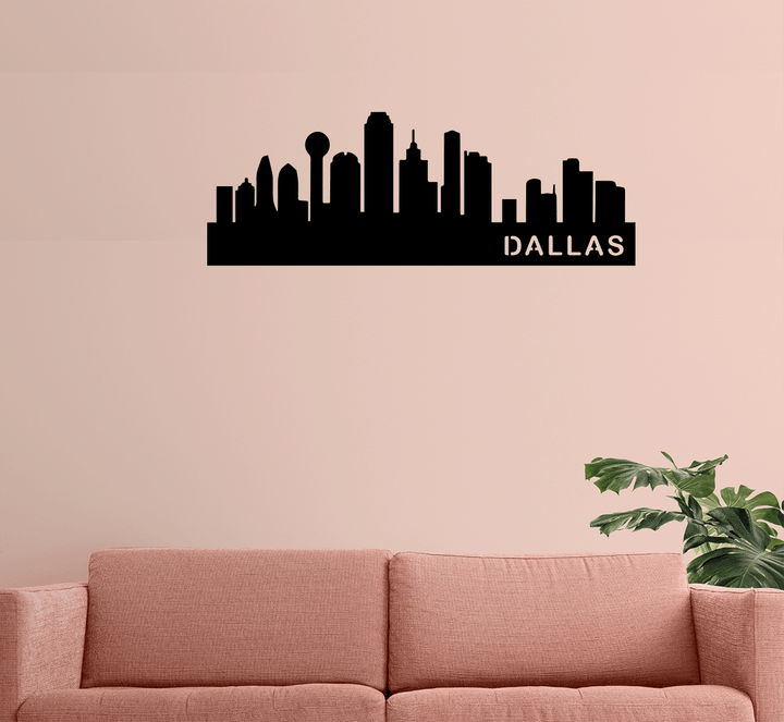 Dallas Skyline Metal Wall Art, view 8 by MetalPlex