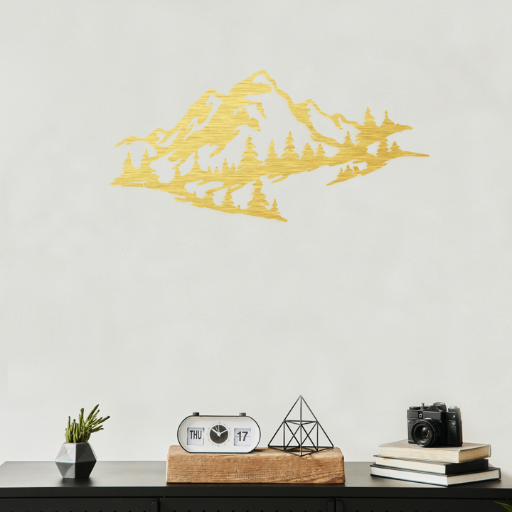 Mountain Range View Metal Wall Art