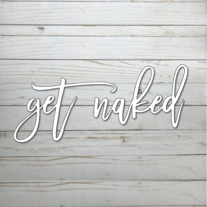 Get Naked Metal Wall Art – Funny Bathroom Wall Decor