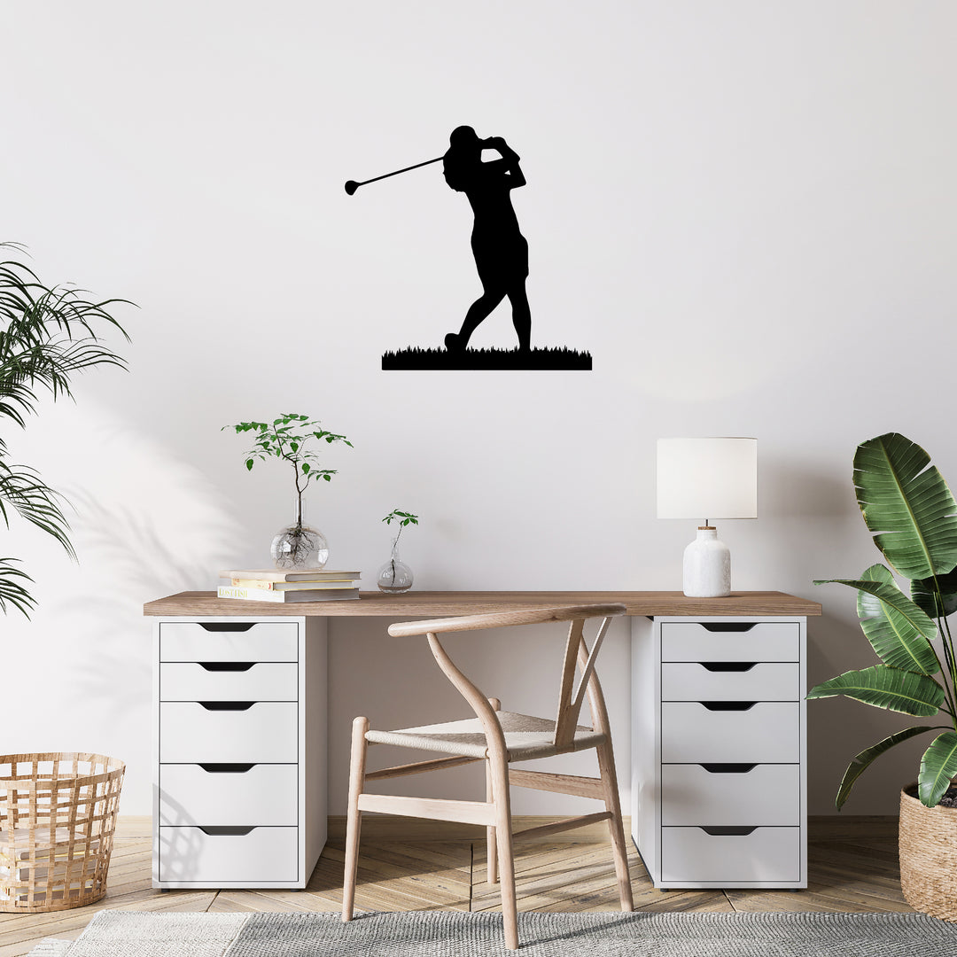 Female Golfer - Metal Wall Art - MetalPlex