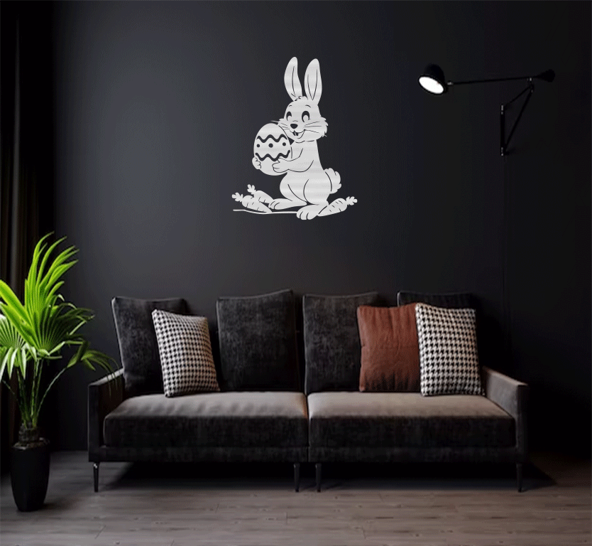 Happy Easter Bunny Metal Wall Art, view 5 by MetalPlex