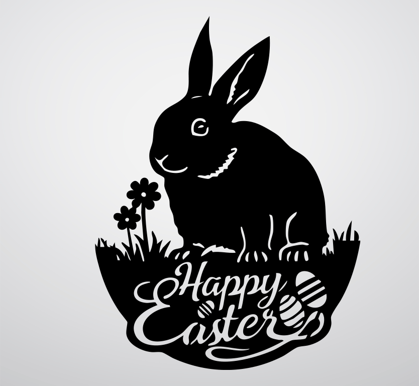 Easter Garden Bunny Metal Wall Art