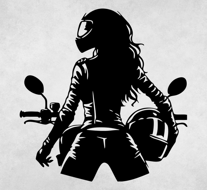 Biker Girl Metal Wall Art
