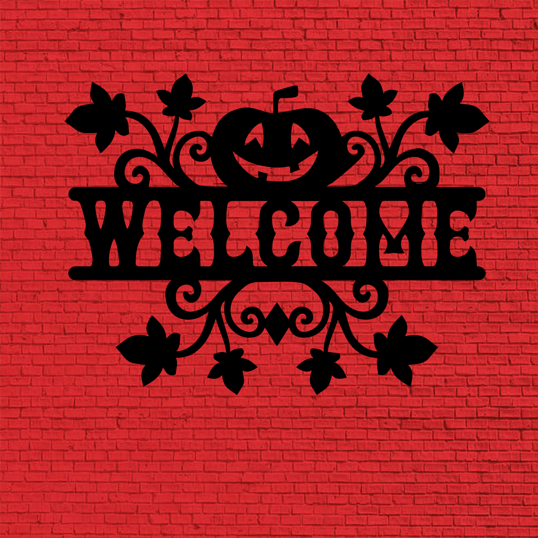 Welcome Halloween Metal Wall Art