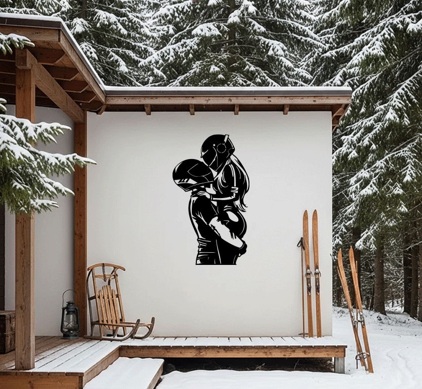 Biker Couple Metal Wall Art, view 8 by MetalPlex