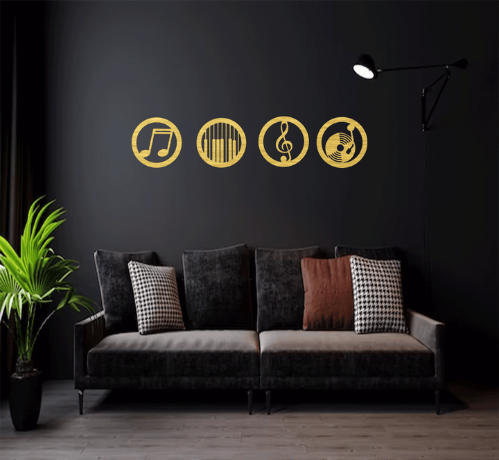 Music Emblems Set of Four Metal Wall Art, view 5 by MetalPlex