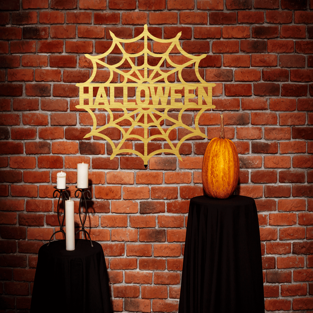 Halloween Personalized Spider Web Name Metal Wall Art, view 8 by MetalPlex