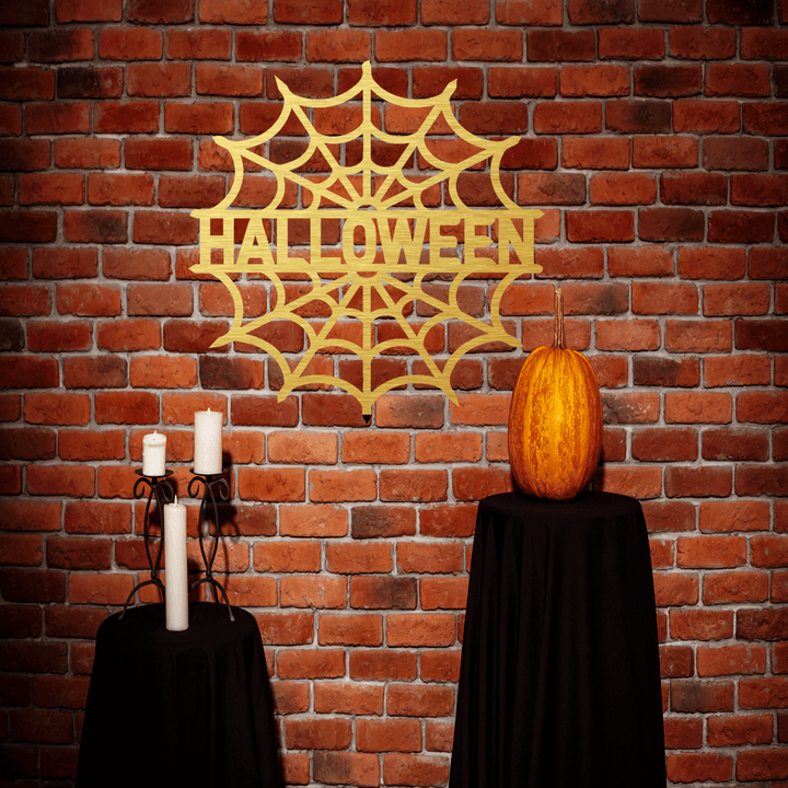 Halloween Personalized Spider Web Name Metal Wall Art, view 8 by MetalPlex