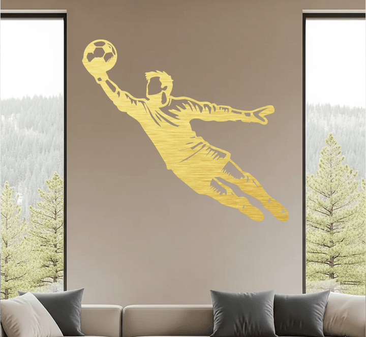 Goalkeepr Diving Save Metal Wall Art