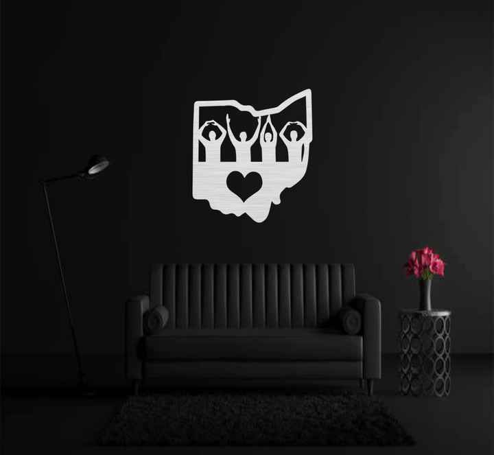 Ohio Love Metal Wall Art, view 6 by MetalPlex