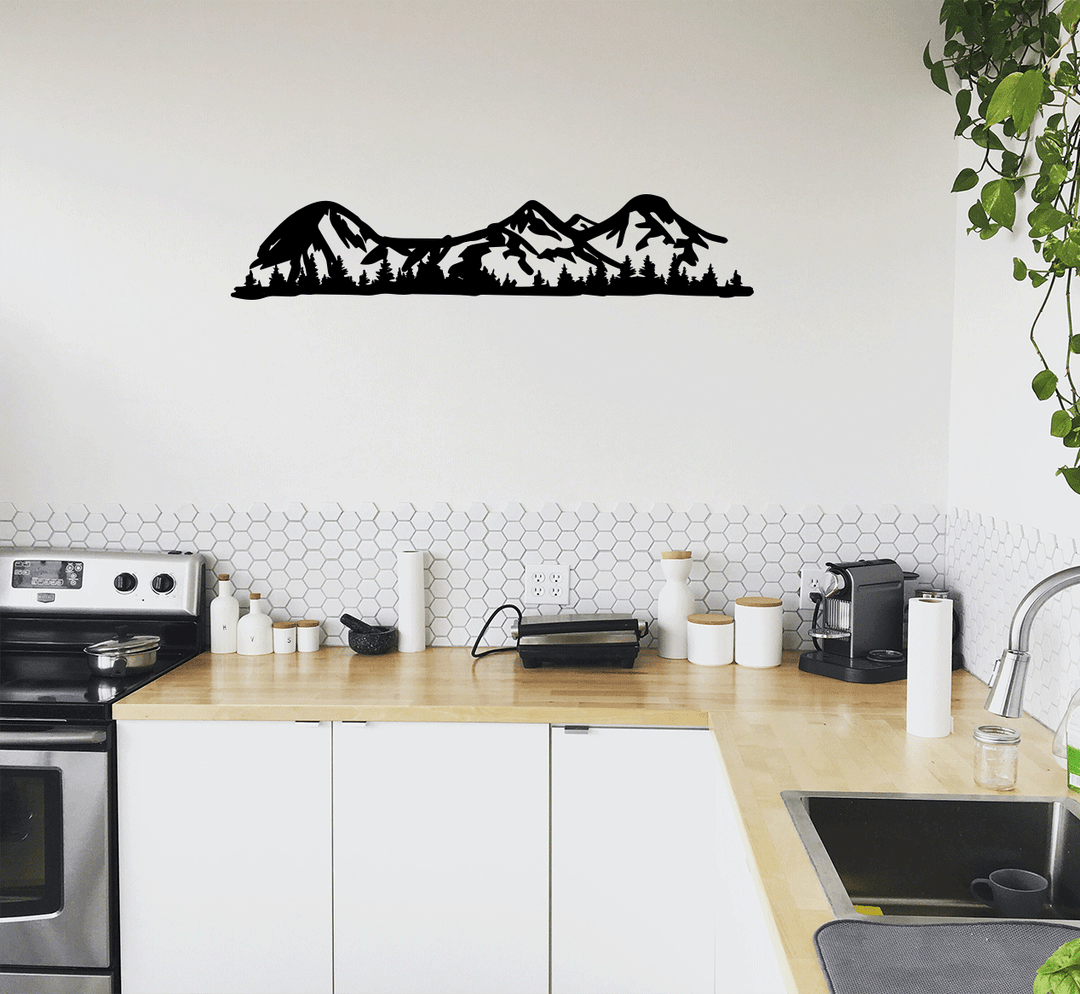 Three Sisters Mountains Metal Wall Art – Oregon Cascade Scenic Nature Wall Decor