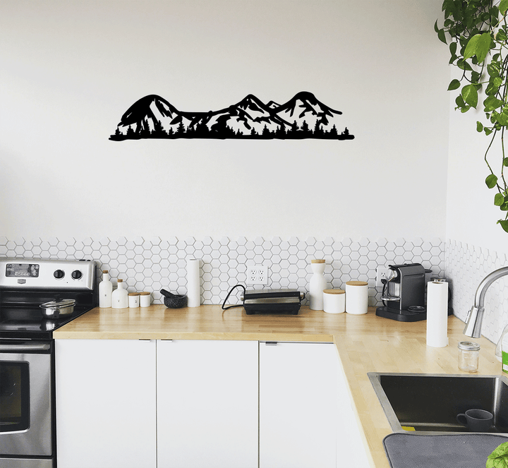 Three Sisters Mountains Metal Wall Art – Oregon Cascade Scenic Nature Wall Decor