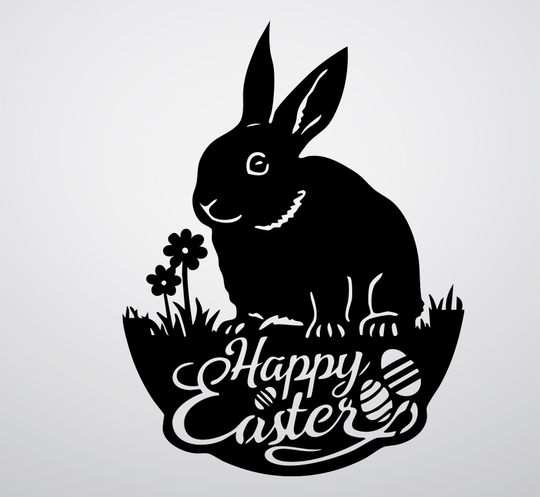 Easter Garden Bunny Metal Wall Art